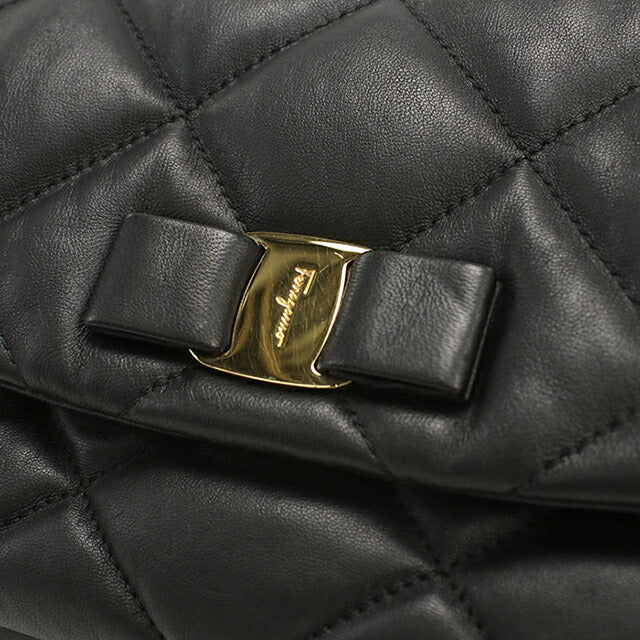 二手 Ferragamo 单肩包 女士品牌 FERRAGAMO Vara Chain 21 E767 黑色包 USDFR103934011