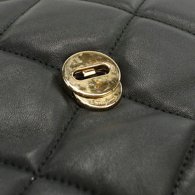 二手 Ferragamo 单肩包 女士品牌 FERRAGAMO Vara Chain 21 E767 黑色包 USDFR103934011