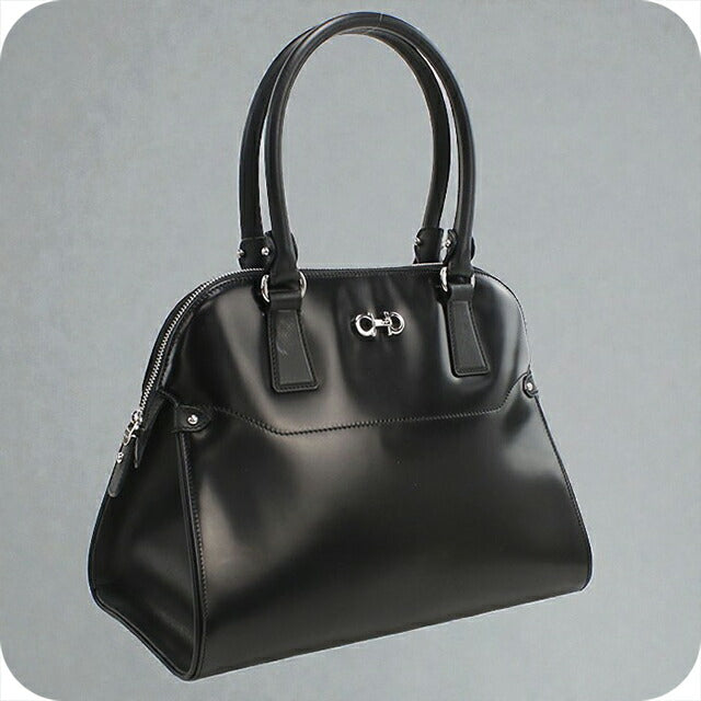 二手 Ferragamo 手提包 女士品牌 FERRAGAMO Gancini 21 C814 黑色包 USDFR104384011