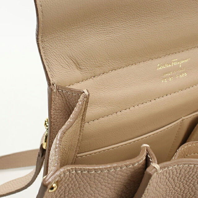 Used Ferragamo Handbag Ladies Brand FERRAGAMO Gancini 2WAY Handbag 21 F628 Beige Bag USDFR104459011