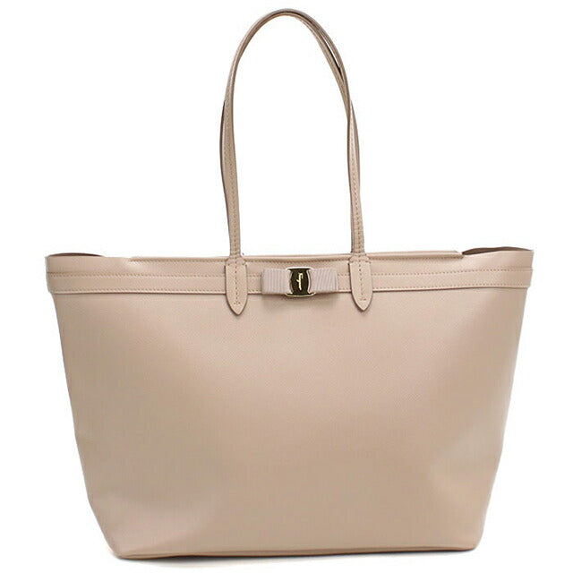 Used Ferragamo tote bag ladies brand FERRAGAMO rose ribbon 21-H989 beige bag USDFR105927011