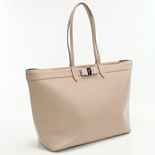 Used Ferragamo tote bag ladies brand FERRAGAMO rose ribbon 21-H989 beige bag USDFR105927011