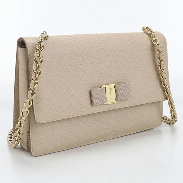二手 Ferragamo 斜挎单肩包 女士品牌 FERRAGAMO Chain 21 E480 米色包 USDFR106550011