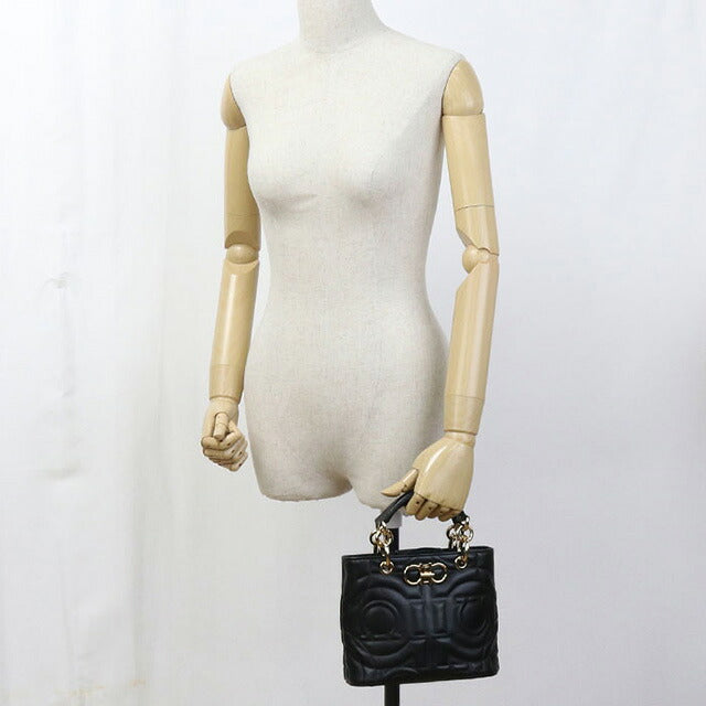 中古 フェラガモ ハンドバッグ レディース ブランド FERRAGAMO ガンチーニ 21 1978 ブラック バッグ USDFR107680011