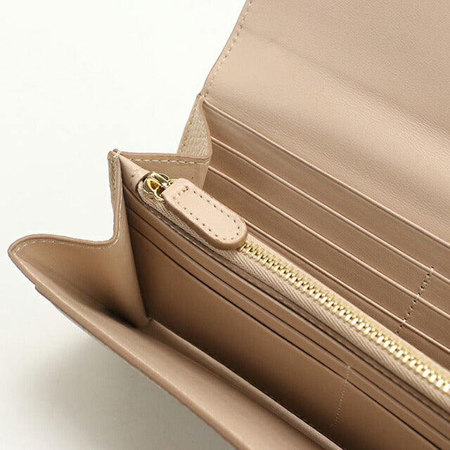 二手 Ferragamo 长钱包双折女士品牌 FERRAGAMO Gancini 22 C225 米色钱包 USDFR107998011