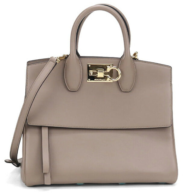 中古 フェラガモ ハンドバッグ レディース ブランド FERRAGAMO ガンチーニ 2WAY 21 H159 ベージュ バッグ USDFR108016011
