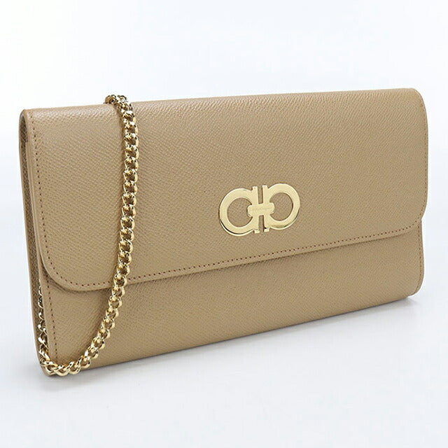 Used Ferragamo shoulder bag ladies brand FERRAGAMO chain bag 22 0379 beige USDFR108428011