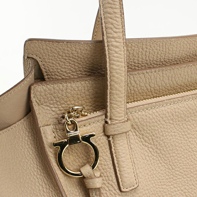 二手 Ferragamo 手提包 女士品牌 FERRAGAMO Gancini 2WAY 21 F478 米色 USDFR109450011