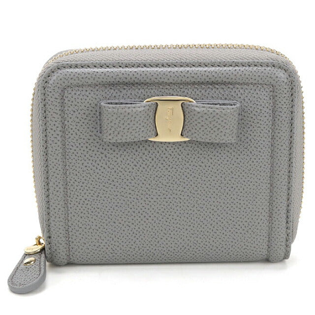 二手 Ferragamo 圆形拉链钱包 女士品牌 FERRAGAMO Vara 圆形拉链钱包 22 D156 灰色 USDFR110268011