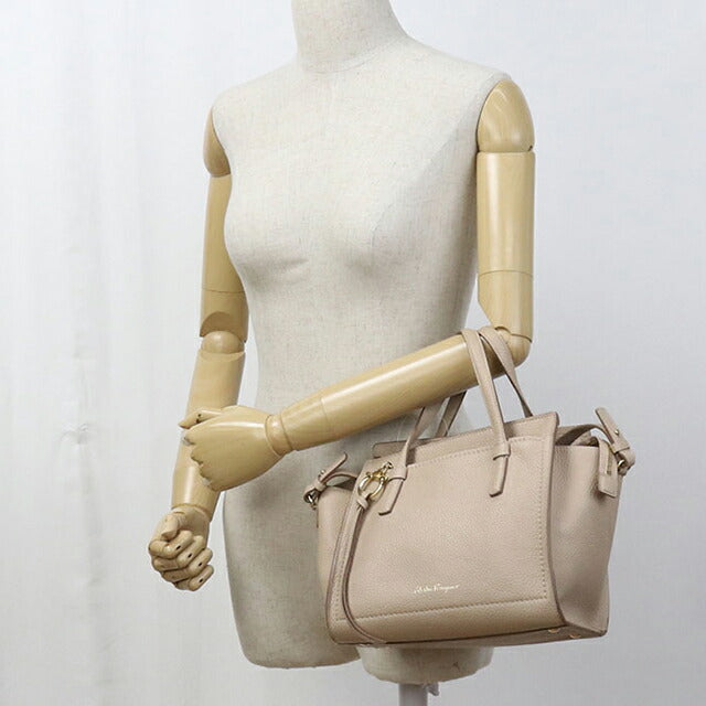 Used Ferragamo tote bag ladies brand FERRAGAMO Gancini 2WAY 21 F478 Beige USDFR110877011