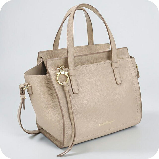 Used Ferragamo tote bag ladies brand FERRAGAMO Gancini 2WAY 21 F478 Beige USDFR110877011