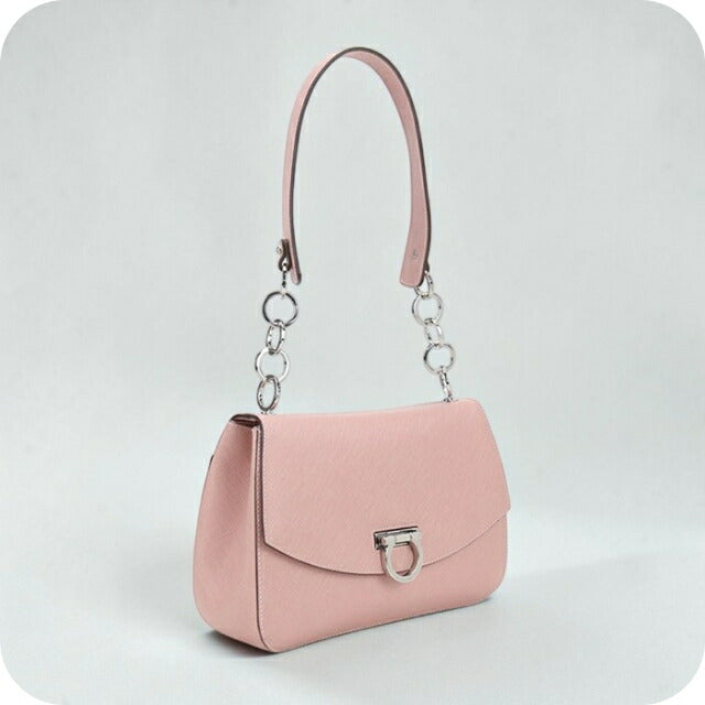 Used Ferragamo shoulder bag ladies brand FERRAGAMO Gancini chain 21 5320 pink USDFR112129011