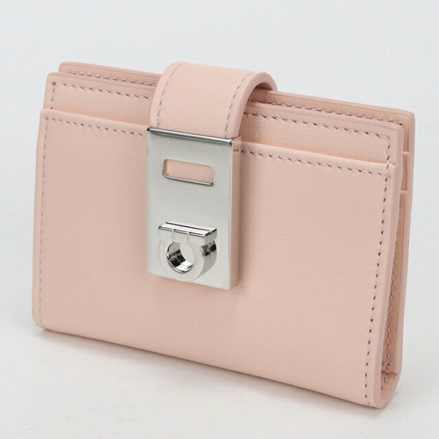 中古 フェラガモ カードケース レディース ブランド FERRAGAMO ガンチーニ 22 0552 ピンク USDFR112277011