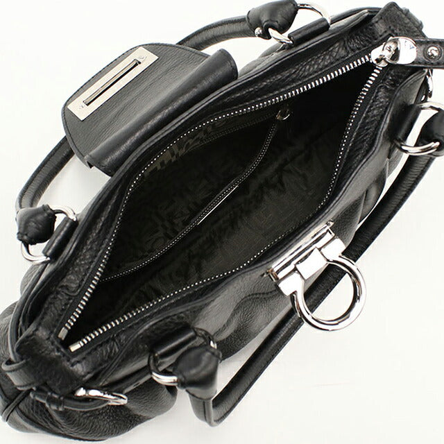 中古 フェラガモ ハンドバッグ レディース ブランド FERRAGAMO ガンチーニ 21 6317 ブラック USDFR112866011