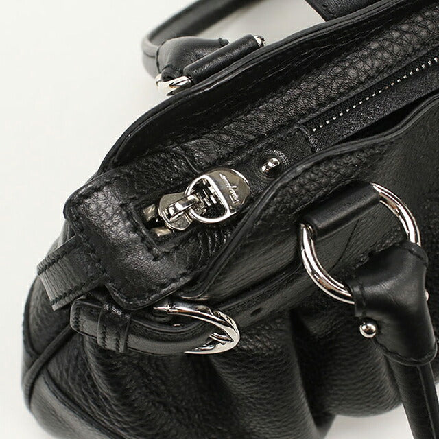 中古 フェラガモ ハンドバッグ レディース ブランド FERRAGAMO ガンチーニ 21 6317 ブラック USDFR112866011