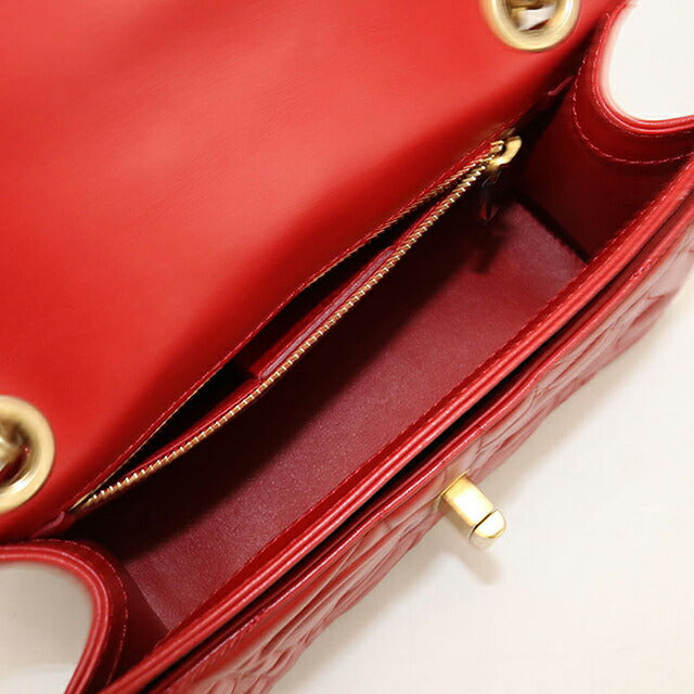 中古 フェラガモ ショルダーバッグ レディース ブランド FERRAGAMO ガンチーニ チェーンショルダーバッグ 21 H153 レッド USDFR112911011