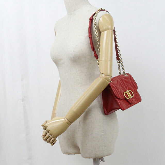 中古 フェラガモ ショルダーバッグ レディース ブランド FERRAGAMO ガンチーニ チェーンショルダーバッグ 21 H153 レッド USDFR112911011