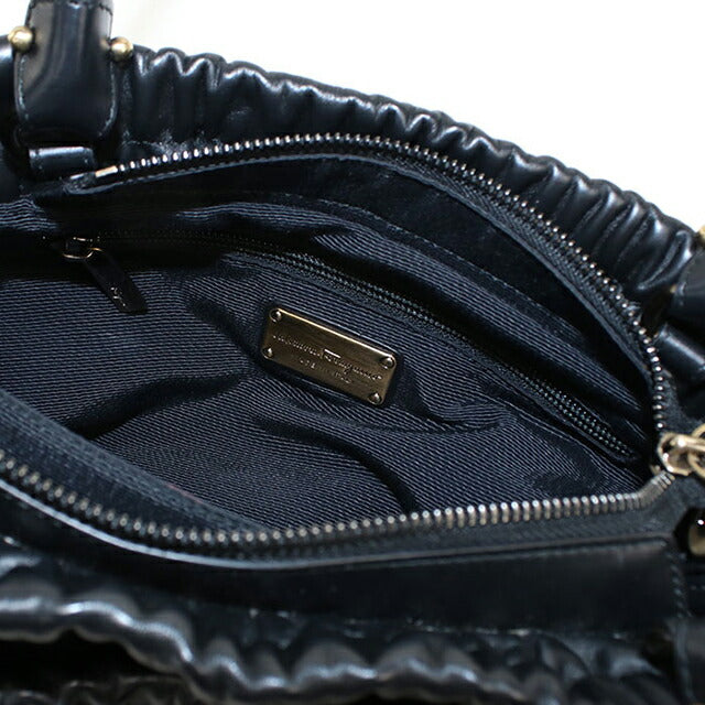 中古 フェラガモ ハンドバッグ レディース ブランド FERRAGAMO ヴェラリボン 2WAY 21 C793 ブラック USDFR113125011