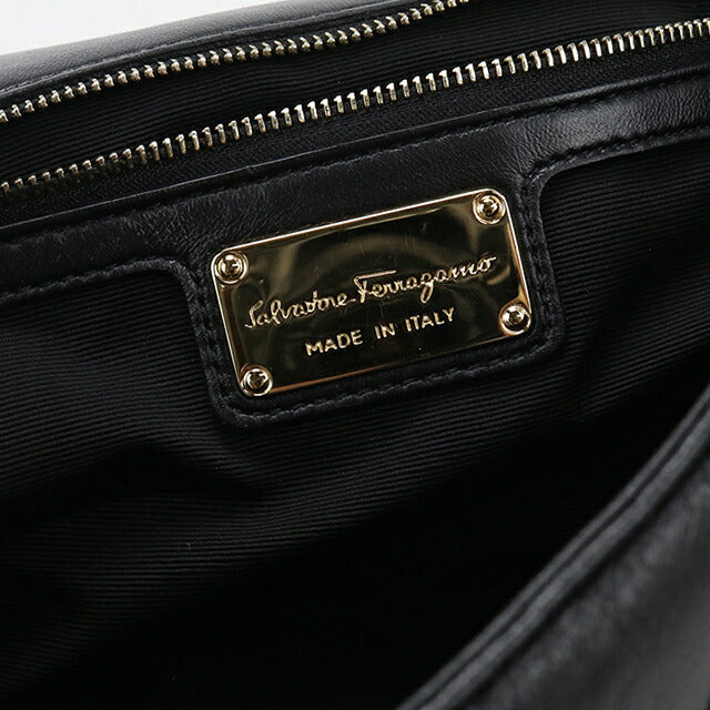 中古 フェラガモ ショルダーバッグ レディース ブランド FERRAGAMO ヴァラリボン チェーン 21 E767 ブラック USDFR114159011
