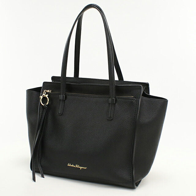 中古 フェラガモ トートバッグ レディース ブランド FERRAGAMO ガンチーニ 21 F216 ブラック USDFR119637011