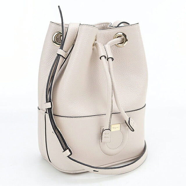 中古 フェラガモ ショルダーバッグ レディース ブランド FERRAGAMO バケットバッグ 21 H484 ホワイト USDFR121126011