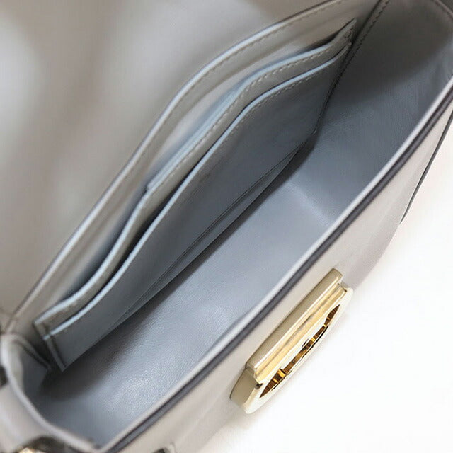 中古 フェラガモ 斜め掛け ショルダーバッグ レディース ブランド FERRAGAMO ガンチーニ レザー 21 H004 グレー バッグ USDFR96901011