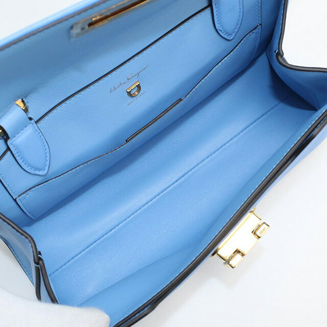 中古 フェラガモ ハンドバッグ レディース ブランド FERRAGAMO ガンチーニ 21 1495 ブルー バッグ USDFR97473011