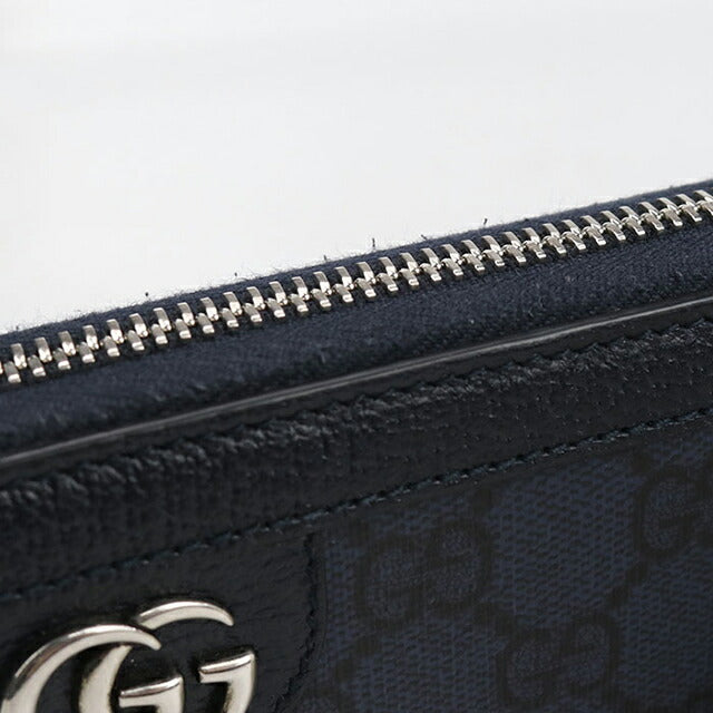 中古 グッチ 長財布ラウンドファスナー メンズ ブランド GUCCI オフィディア ジップアラウンドウォレット 706844 ネイビー 財布 USDGU102678011