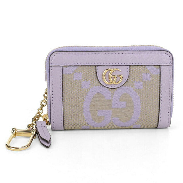 中古 グッチ キーリング付小銭入れ レディース ブランド GUCCI オフィディア ジャンボGGコインケース レザー 726503 パープル 財布 USDGU103683011