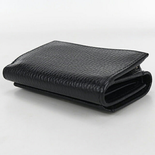 中古 グッチ 三つ折り財布 レディース ブランド GUCCI GGマーモント ミディアムウォレット レザー ブラック 財布 USDGU103684011