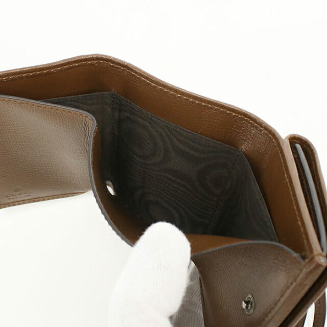 中古 グッチ 三つ折り財布 三折財布 レディース ブランド GUCCI GGキャンバス コンパクトウォレット レザー 681708 ベージュ 財布 USDGU103973011