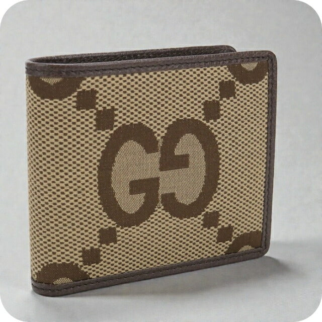中古 グッチ 二つ折り財布 二折財布 メンズ ブランド GUCCI GGジャンボ