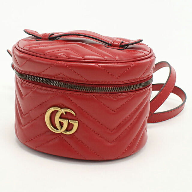 中古 グッチ リュック レディース ブランド GUCCI GGマーモント バックパック レザー 598594 レッド USDGU104388011