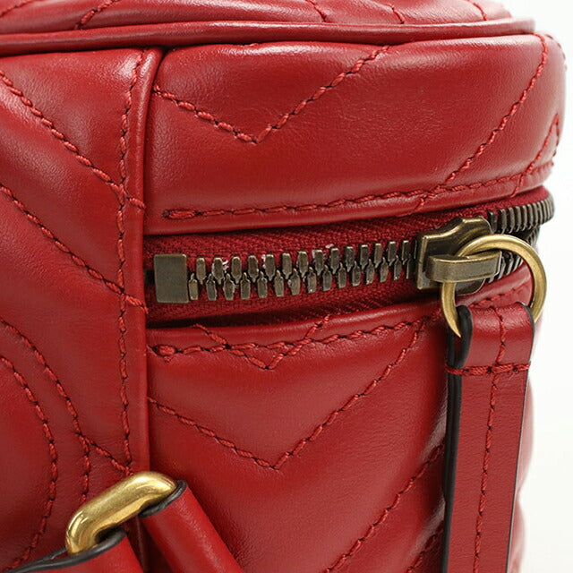 中古 グッチ リュック レディース ブランド GUCCI GGマーモント バックパック レザー 598594 レッド USDGU104388011