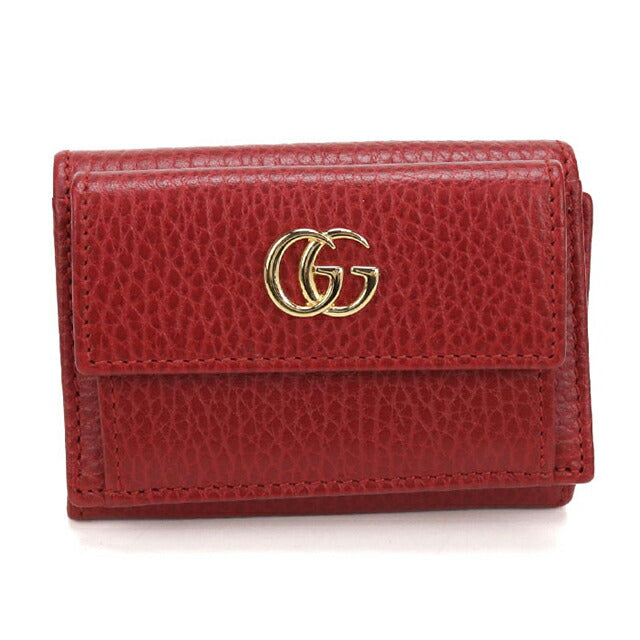 中古 グッチ 三つ折り財布 三折財布小銭入付き 三つ折り財布 三折財布 レディース ブランド GUCCI GGマーモント コンパクトウォレット USDGU104416011