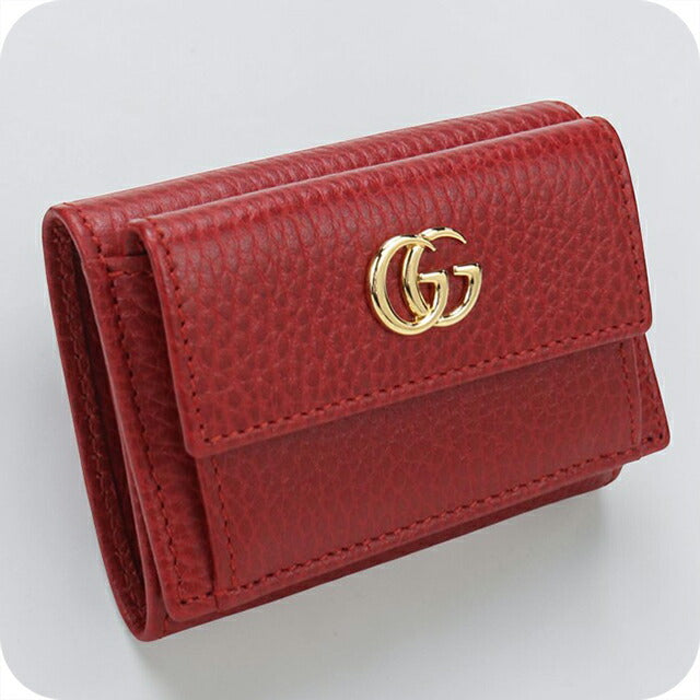 新品未使用 グッチ GGマーモント コンパクトウォレット 3つ折り財布 赤 中古 グッチ 三つ折り財布 三折財布小銭入付き 三つ折り財布 三折財布
