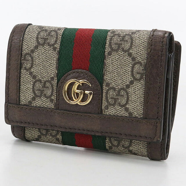 中古 グッチ 三つ折り財布 レディース ブランド GUCCI オフィディア 644334 ベージュ 財布 USDGU105373011