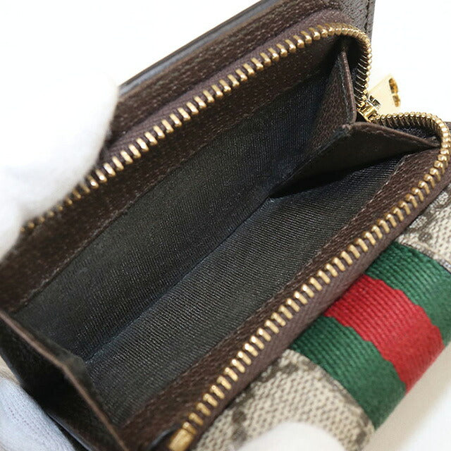 中古 グッチ 三つ折り財布 レディース ブランド GUCCI オフィディア 644334 ベージュ 財布 USDGU105373011