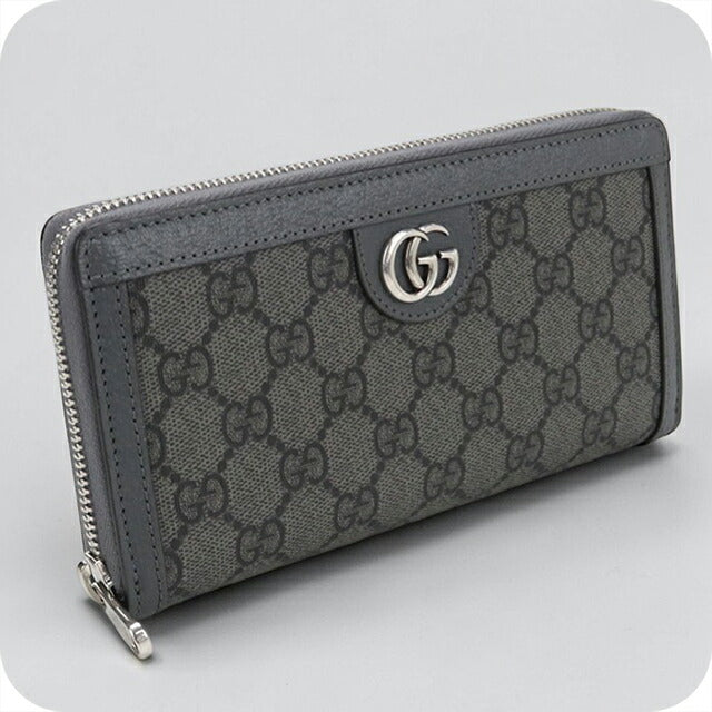 グッチ GUCCI オフィディア GGスプリーム ラウンド長財布 財布 レザー PVCコーティングキャンバス レディース グレー系 706844 【中古】 GUCCI - グッチ GUCCI オフィディア GGスプリーム ラウンド長財布 財布