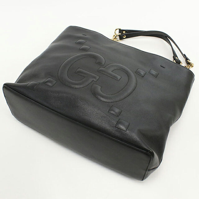 Used Gucci tote bag ladies brand GUCCI GG embossed chain leather 453561 black USDGU106209011