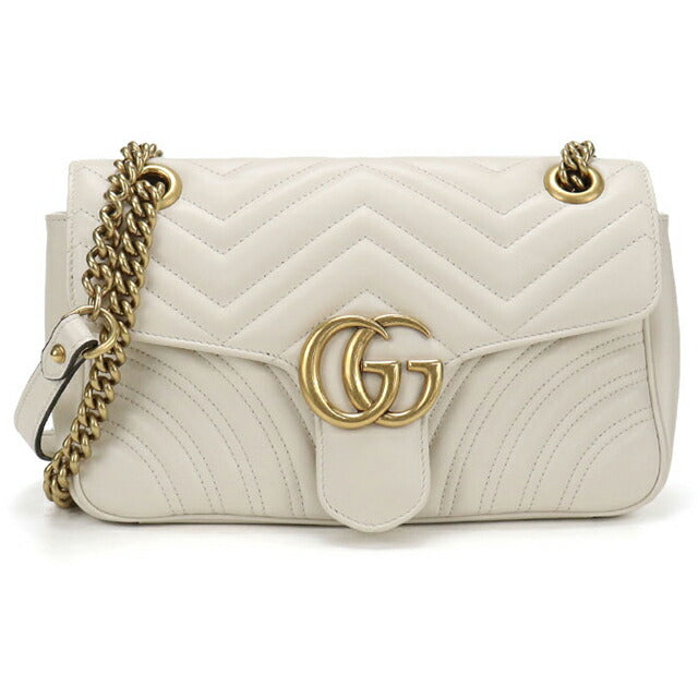 Used Gucci shoulder bag ladies brand GUCCI GG Marmont chain 2WAY 443497 white USDGU106228011