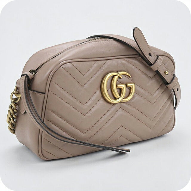 中古 グッチ 斜め掛け ショルダーバッグ レディース ブランド GUCCI GGマーモント スモールカメラバッグ レザー 447632 ベージュ バッグ USDGU106652011