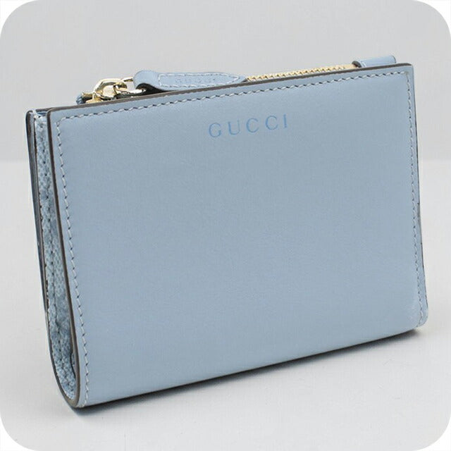 GUCCI オフィディアGGウォレット 二つ折り財布 ライトブルー 中古 グッチ 二つ折り財布 二折財布 レディース ブランド GUCCI GG
