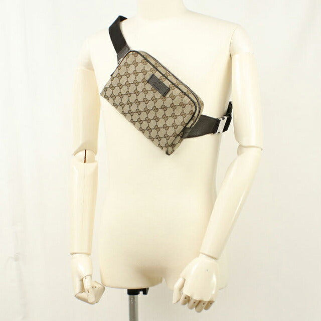 Used Gucci body bag unisex brand GUCCI GG canvas belt bag 449174 beige USDGU107221011