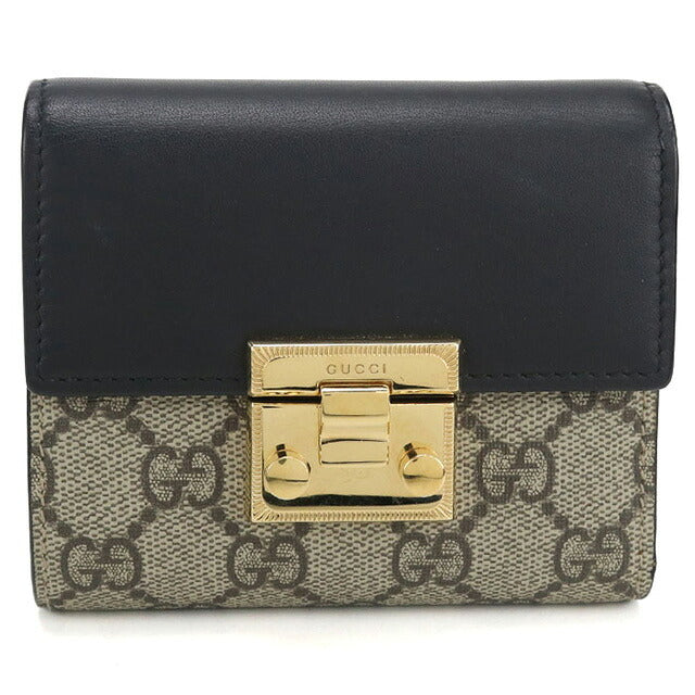 中古 グッチ 三つ折り財布 レディース ブランド GUCCI パドロック 453155 ベージュ 財布 USDGU107432011