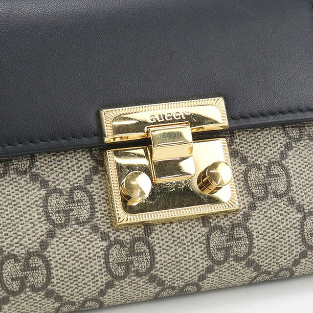 中古 グッチ 三つ折り財布 レディース ブランド GUCCI パドロック 453155 ベージュ 財布 USDGU107432011