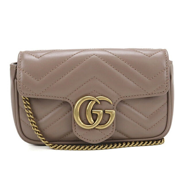 Used Gucci shoulder bag ladies brand GUCCI GG Marmont mini bag leather 476433 beige USDGU107928011