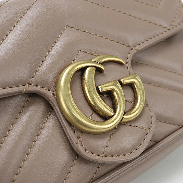 Used Gucci shoulder bag ladies brand GUCCI GG Marmont mini bag leather 476433 beige USDGU107928011