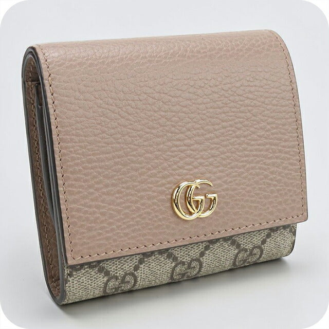 【Theworld0722さま専用】GUCCI ベージュ 二折り財布 ほぼ未使用 中古 グッチ 二つ折り財布 二折財布 レディース ブランド GUCCI ダブル