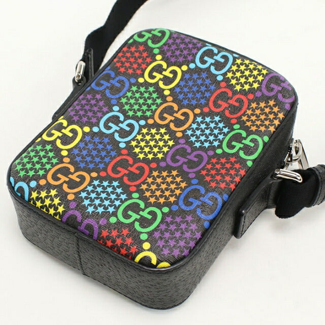 Used Gucci Crossbody Shoulder Bag Unisex Brand GUCCI GG Psychedelic 598103 Black USDGU108233011